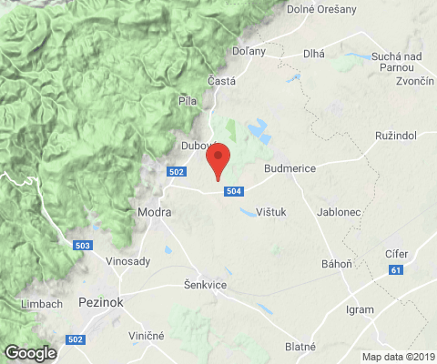 Google map: Letisko Dubová